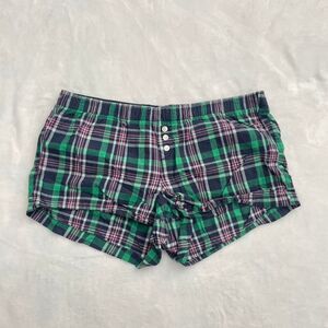 Old Navy Y2K Mini Shorts Women's XS Plaid Preppy Sleepwear Bella Swan 2000s VTG